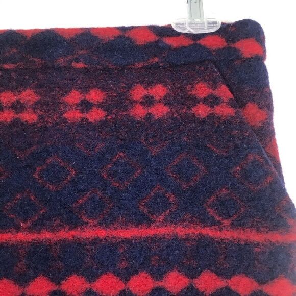 Forever 21 Navy Red Nordic Wool Blend Mini Skirt - Picture 6 of 11